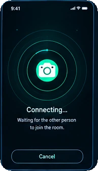Connecting screen waiting for the other person